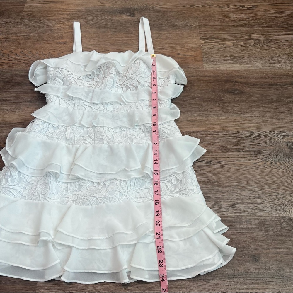 Lilly Pulitzer White Lace Ruffle Tiered Dress Size 2 Chiffon Mini Dress Bridal - Picture 9 of 9